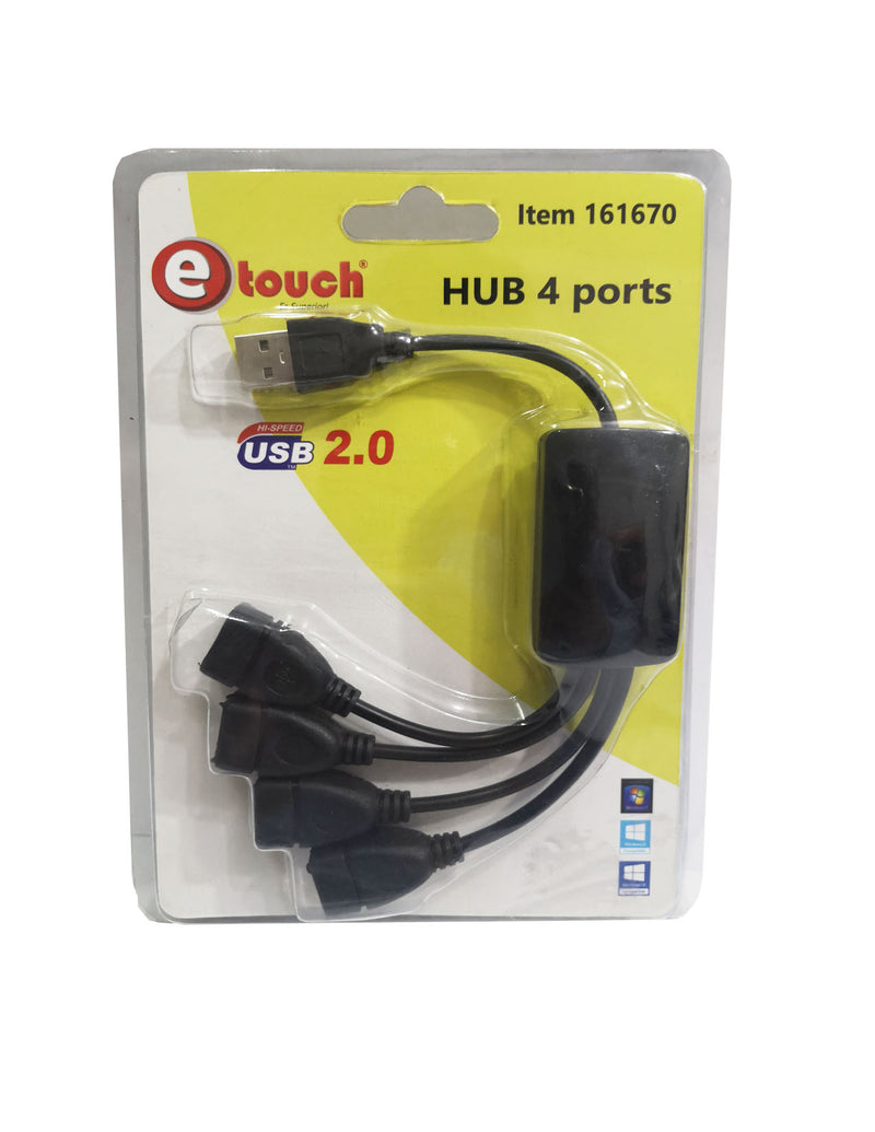 CONCENTRADOR / HUB 4 PUERTOS USB TIPO PULPO ETOUCH