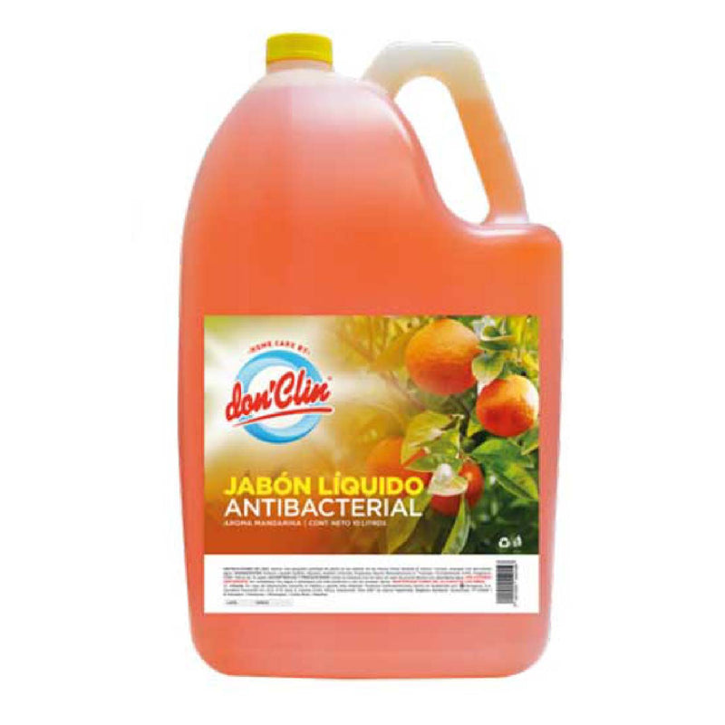 Jabon Liquido Antibacterial Liquido 5 Litros. Don Clin. Mandarina.